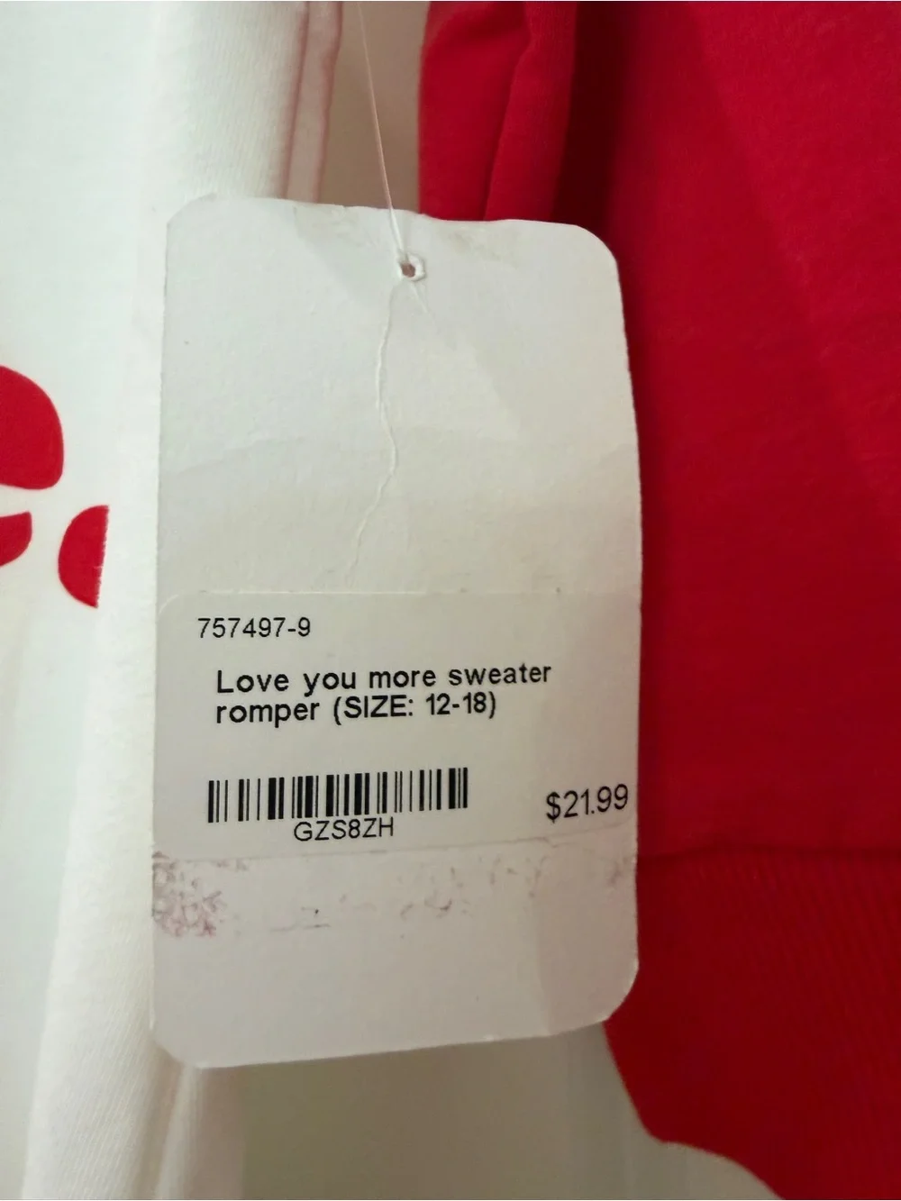 Love You More Valentines Red & White Baby Onesie